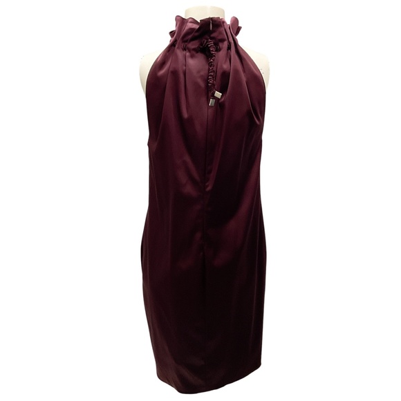 ROSETTA GETTY MAROON DRAWSTRING NECK DRESS - Picture 3 of 5